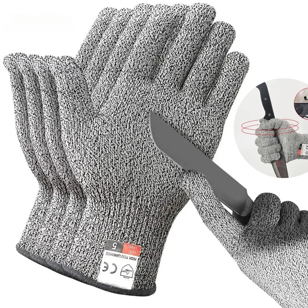Level 5 Anti-Cut Gloves Safety Cut Proof Stab Resistant Wire Stainless Steel Wire Metal Mesh Butcher Cut-Resistant Safety Amagi