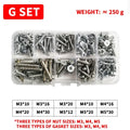 M3-M6 Phillips Pan Head Self-Tapping Screw Assortment Kit with Nuts & Washers - Stainless Steel Fastener Set for DIY/Machinery