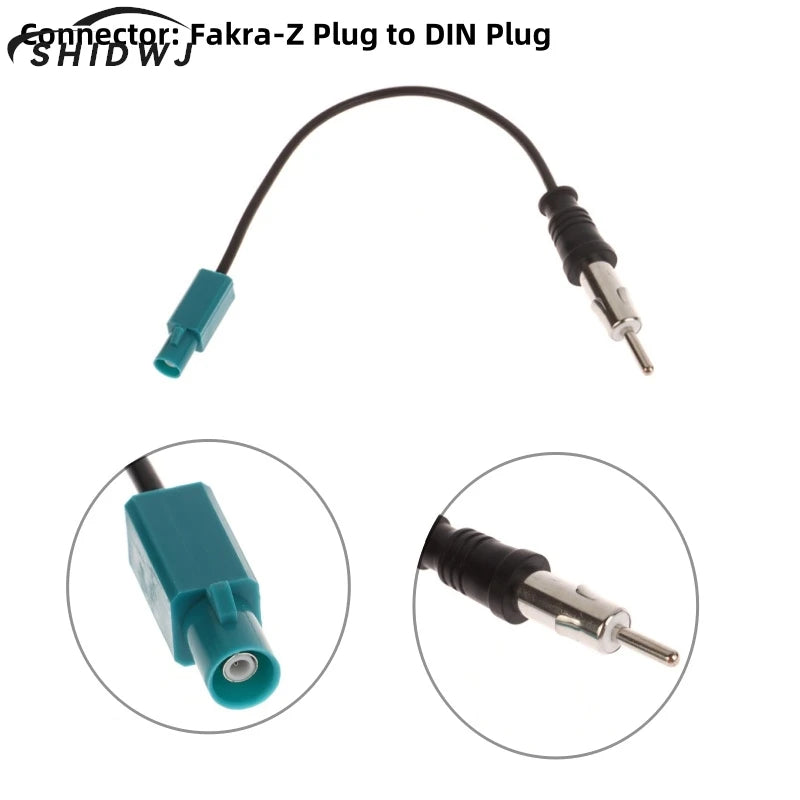 Universal Car FM AM Stereo Radio Antenna Adapters Cable Fakra-Z Male To DIN Plug 15cm FM/AM Aerial To DIN Car Replacement Parts
