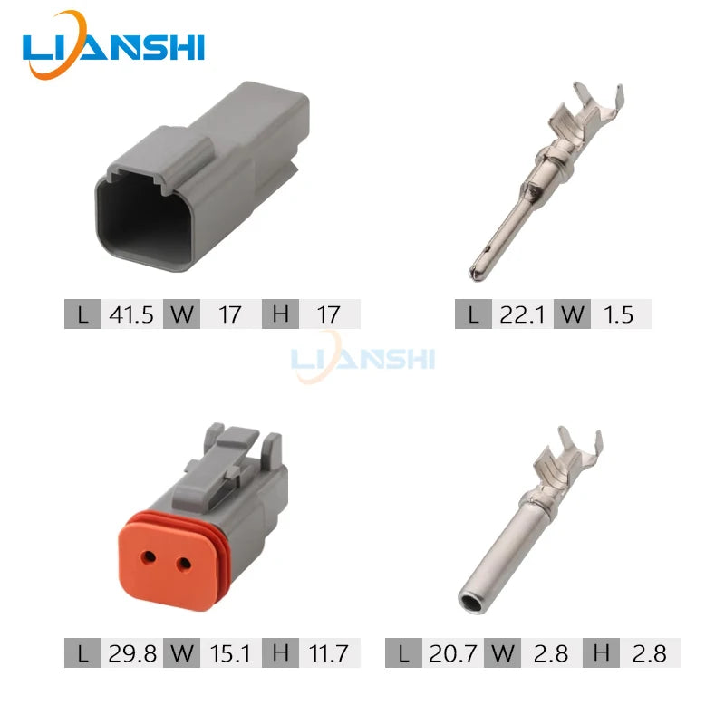 DT06-2S DT04-2P Deutsch male/Female connector 2pin waterproof connector LED spotlight harness plug