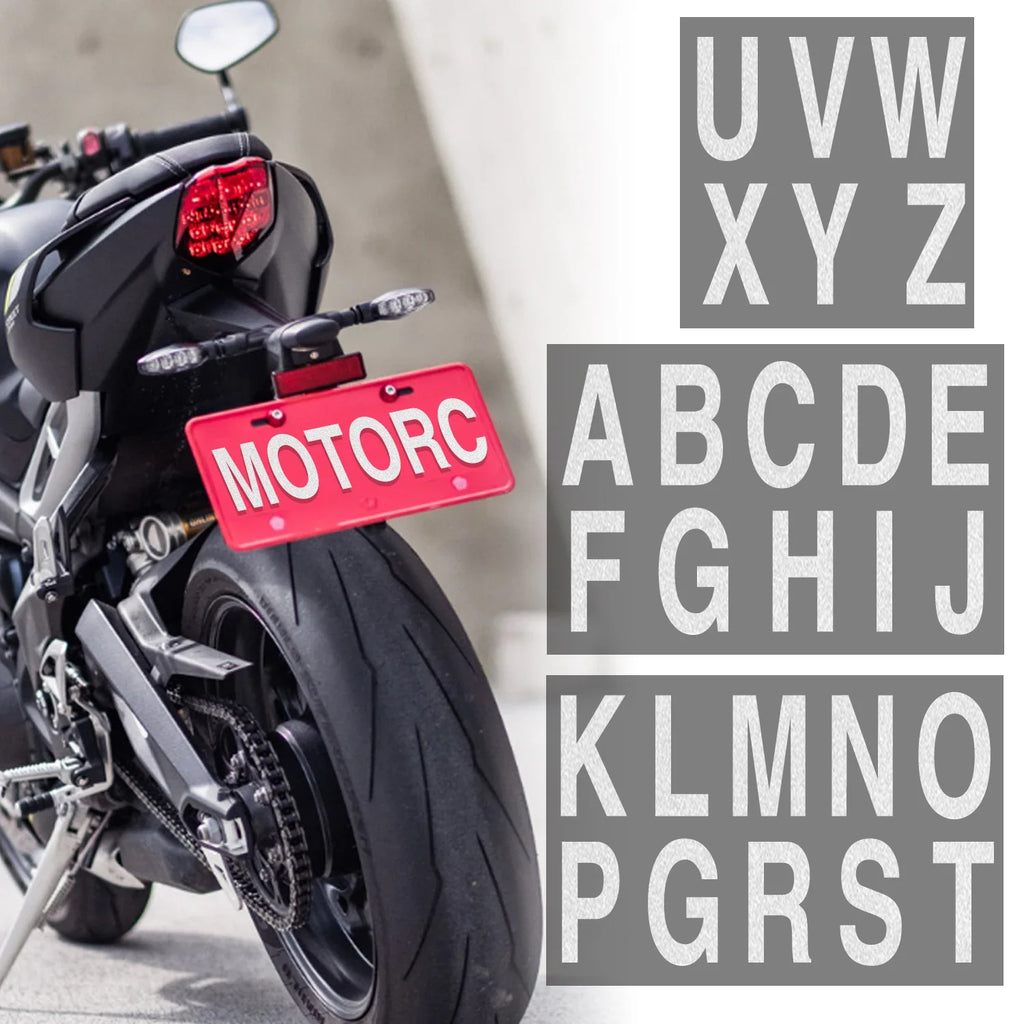 Night Reflective Alphabet Label Decal Car License Plate Number Reflective Stickers Mailbox Door Plate Number Waterproof Decals