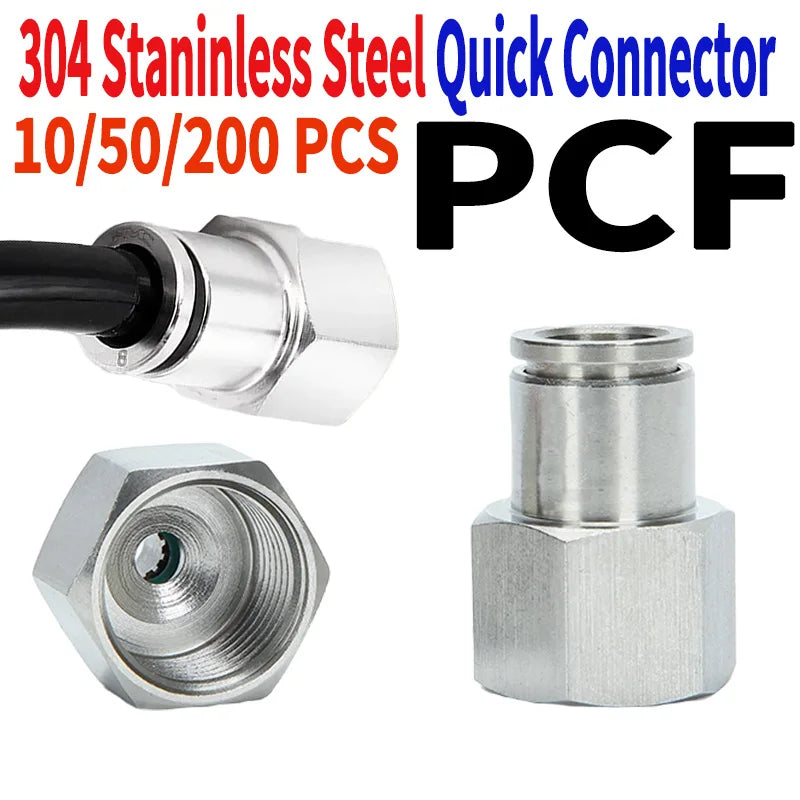 304 Stainless Steel Quick-Connect Air Hose Fittings - BSP 1/8",1/4",3/8",1/2 Pneumatic Pipe Connectors with Corrosion Resistance