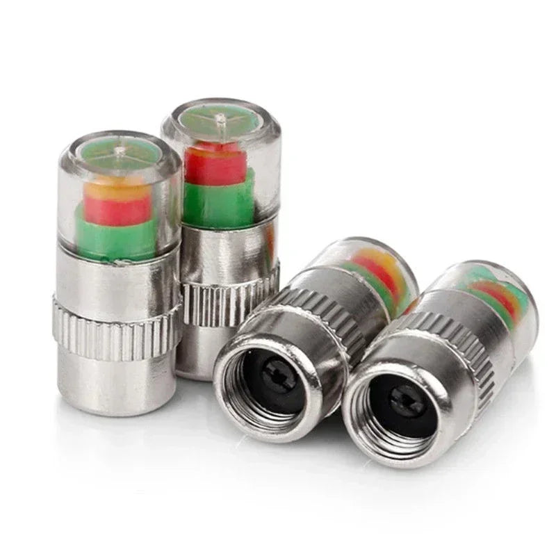 4/2pcs Car Tire Pressure Guage Valve Cap Sensor Indicator Alert Monitoring Tool Motorcycle Tyre Cap Indicator Air Pressure Gauge
