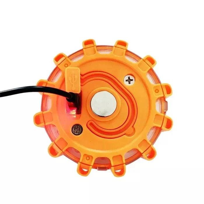 3 Pack LED Road Flares Emergency Warning Lights USB Rechargeable Magnetic Flashing Base Safety Disc for Roadside Assistance Amag