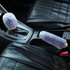 2Pcs Car Handbrake Grip Covers Gear Shift Knob Cover Handle Plush Sleeve Winter Soft Warm Hand Brake Interior Gear Shift Collars