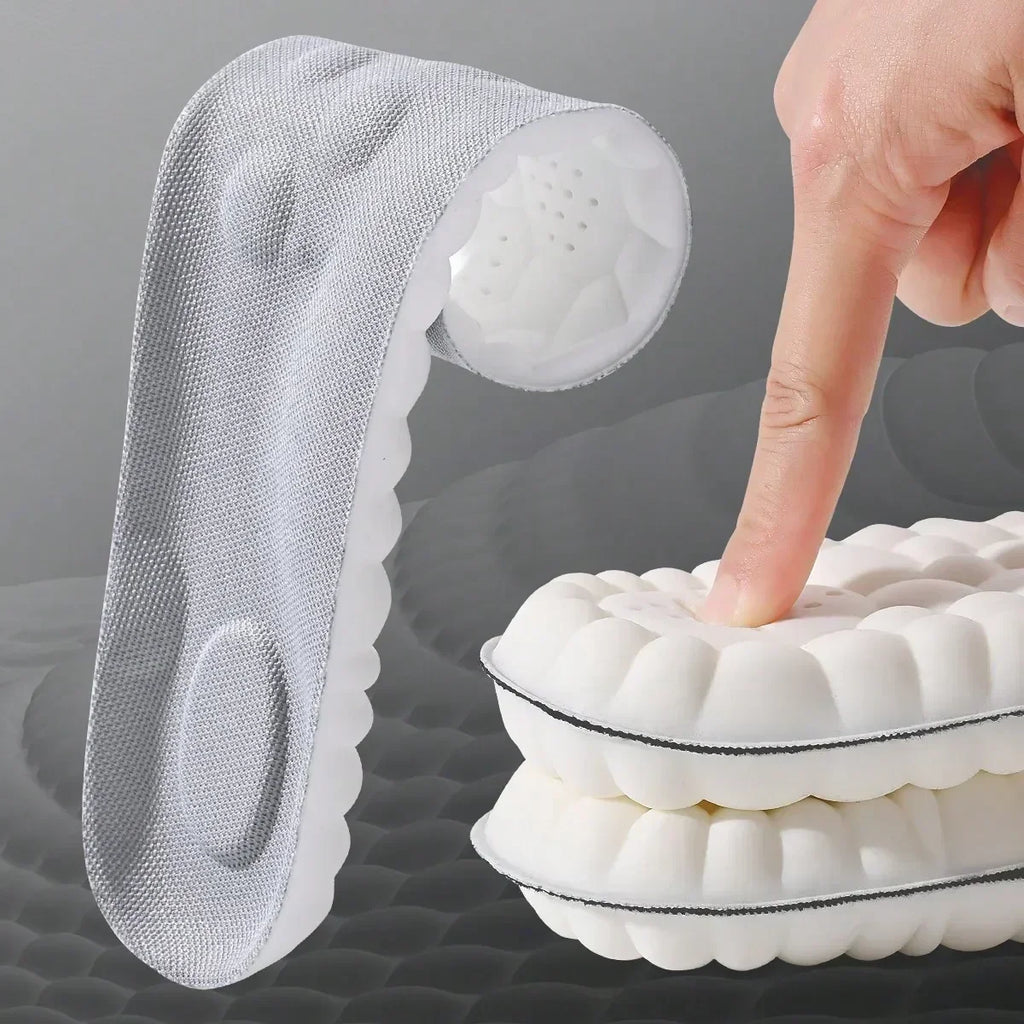 1/2 Pairs 4D Cloud Technologyt High Elasticity Sports Deodorant Insoles for Shoes PU Sole Breathe for Feet Men Running Insole
