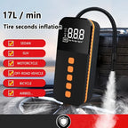 Car Air Compressor With Digital Pressure Gauge Flashlight And Cell Phone Charging Motorcycle Bicycle And Ball Inflator 3000mAh