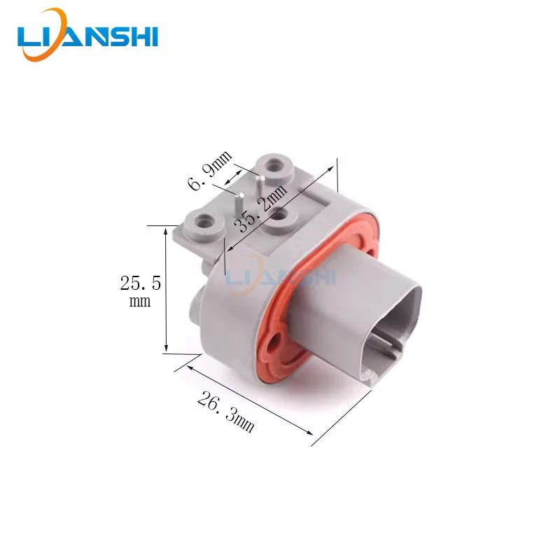 DT06-2S waterproof connector PCB curved pin socket for vehicle circuit board pin end male and female connectors DT13-2PA