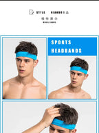 Mens Sports Headband Sweatband Anti-slip Stretch Elastic Outdoor Sport Sweat Headband Women Gym Running Tennis Headwrap Amagi