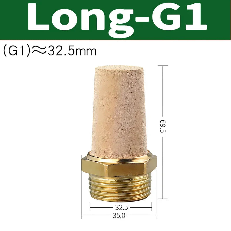 Air Fittings Brass Control Muffler Compressed Air Pneumatic Exhaust Muffler The Electromagnetic Valve Scarf Connector