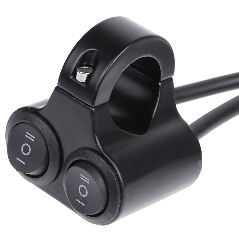 7/8" 22mm Aluminum Alloy 12V Motorcycle Handlebar Control Switch Dual Button Control Headlight Flasher Speaker Switch 2 Choice
