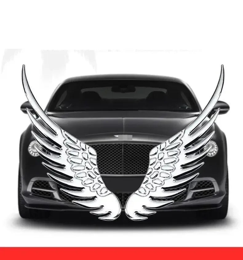 Car Decorative Wings, Three-dimensional Angel Wings Tail Stickers Metal Car Logo Personalized Decorative Car Stickers Amagi