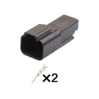 2-PIN Automotive Waterproof Sockets Car 1.6mm Male Female Wiring Harness Connector with Wires Black DT04-2P-E004 DT06-2S-P012