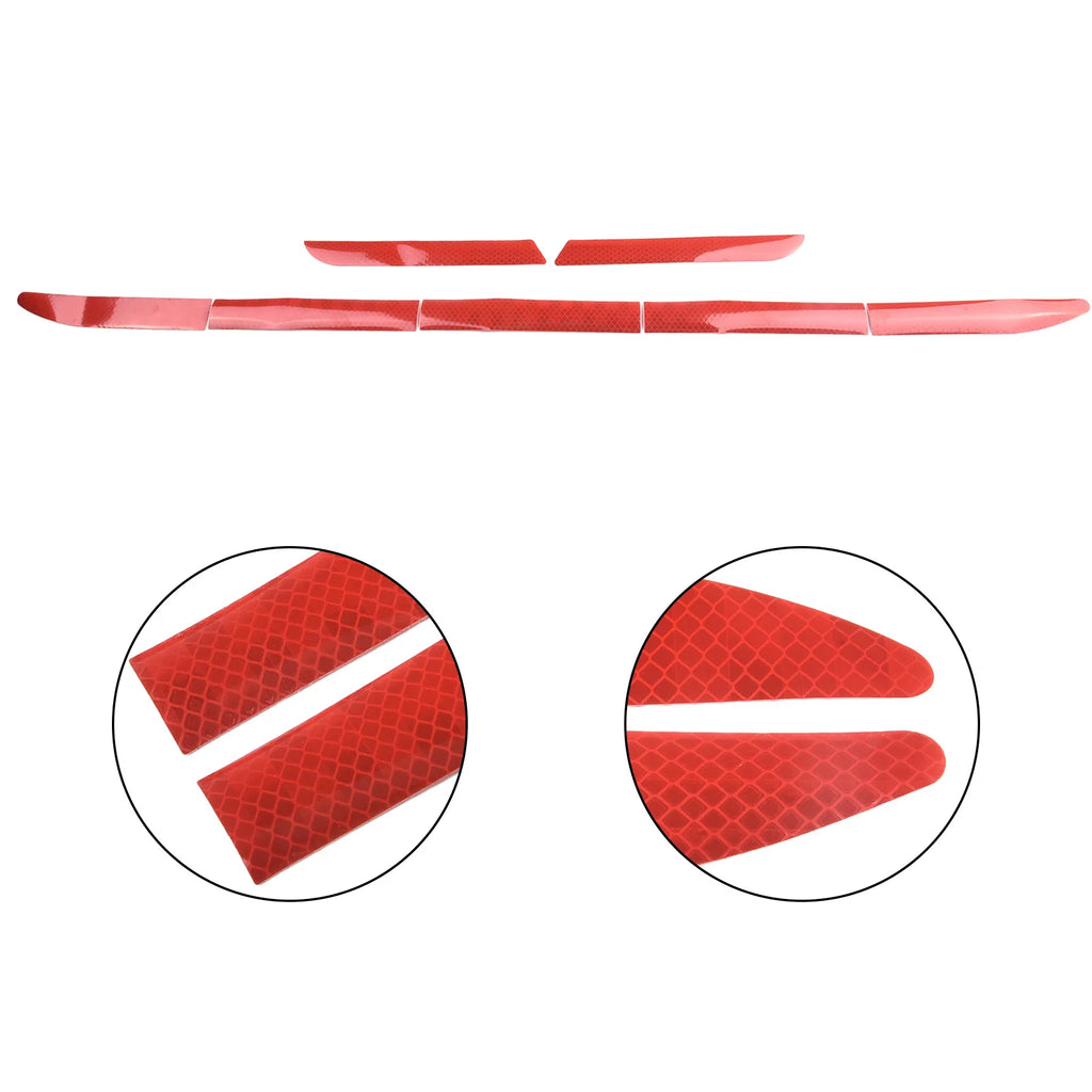 7Pcs Car Reflective Warn Strip Tape Bumper Safety Stickers Car Safety Mark Reflective Strip Car Trim Accessories