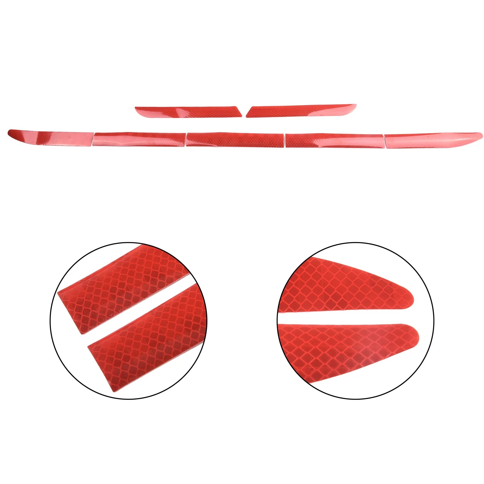 7Pcs Car Reflective Warn Strip Tape Bumper Safety Stickers Car Safety Mark Reflective Strip Car Trim Accessories
