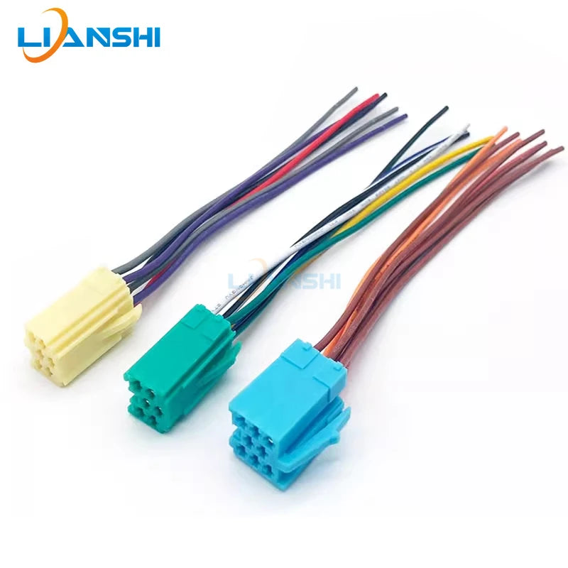 Volkswagen three-color plug navigation CD modification cable, rear reversing video and audio, AUX/USB signal tail cable, 20p pin