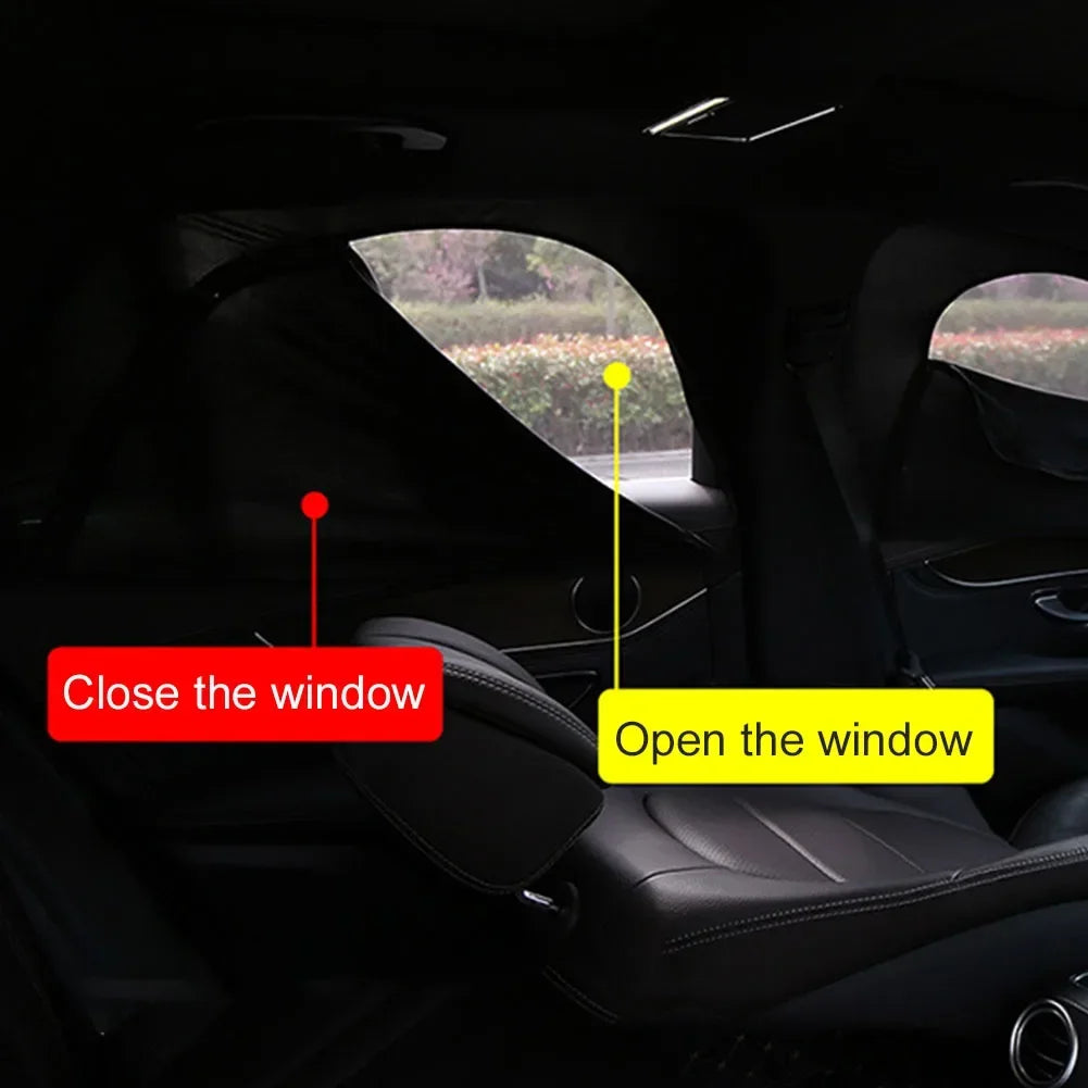 2pcs Car Window Shade Side Window Sun Tools Vehicle UV Protect Shield Mesh Mosquito Cover Breathable Protection Privacy Sunshade