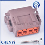 brown Deutsch 12 Pin Sealed waterproof connector DTM06-12SD DTM04-12PD Automotive Connector Heavy Truck Wiring Harness Plug