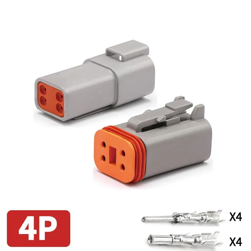 Deutsch DT/DTM/DTP/DTF Series Waterproof Connector 2-12Pin | Flange Mount for Automotive & Industrial Wiring Harness