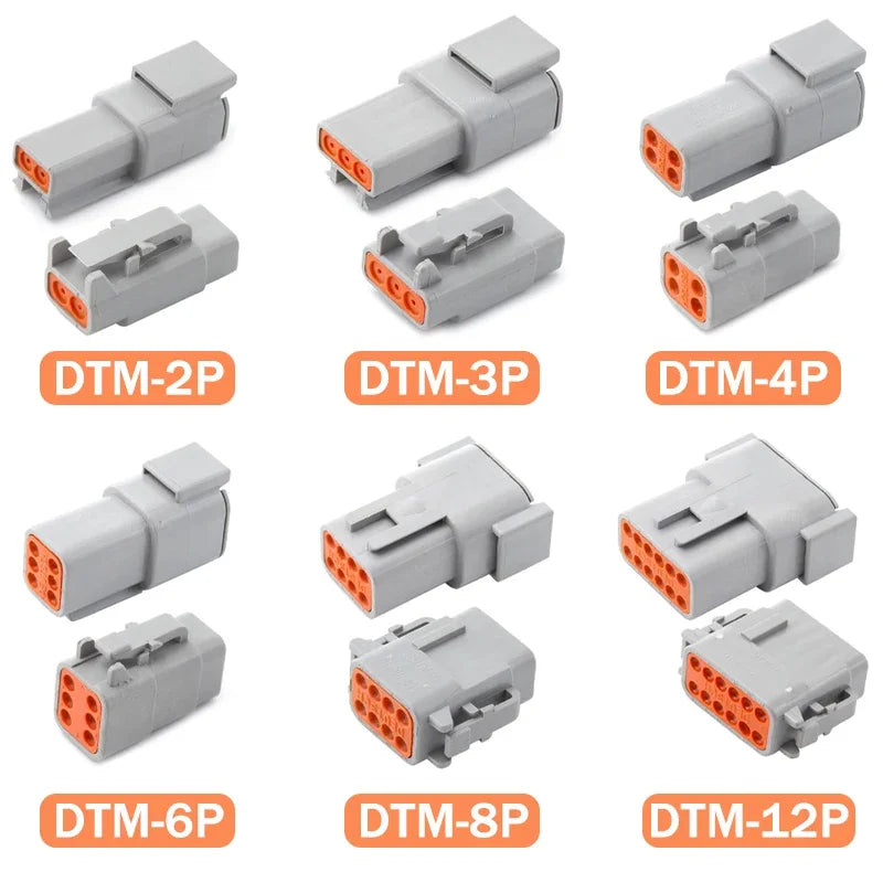 Deutsch DT/DTM/DTP/DTF Series Waterproof Connector 2-12Pin | Flange Mount for Automotive & Industrial Wiring Harness