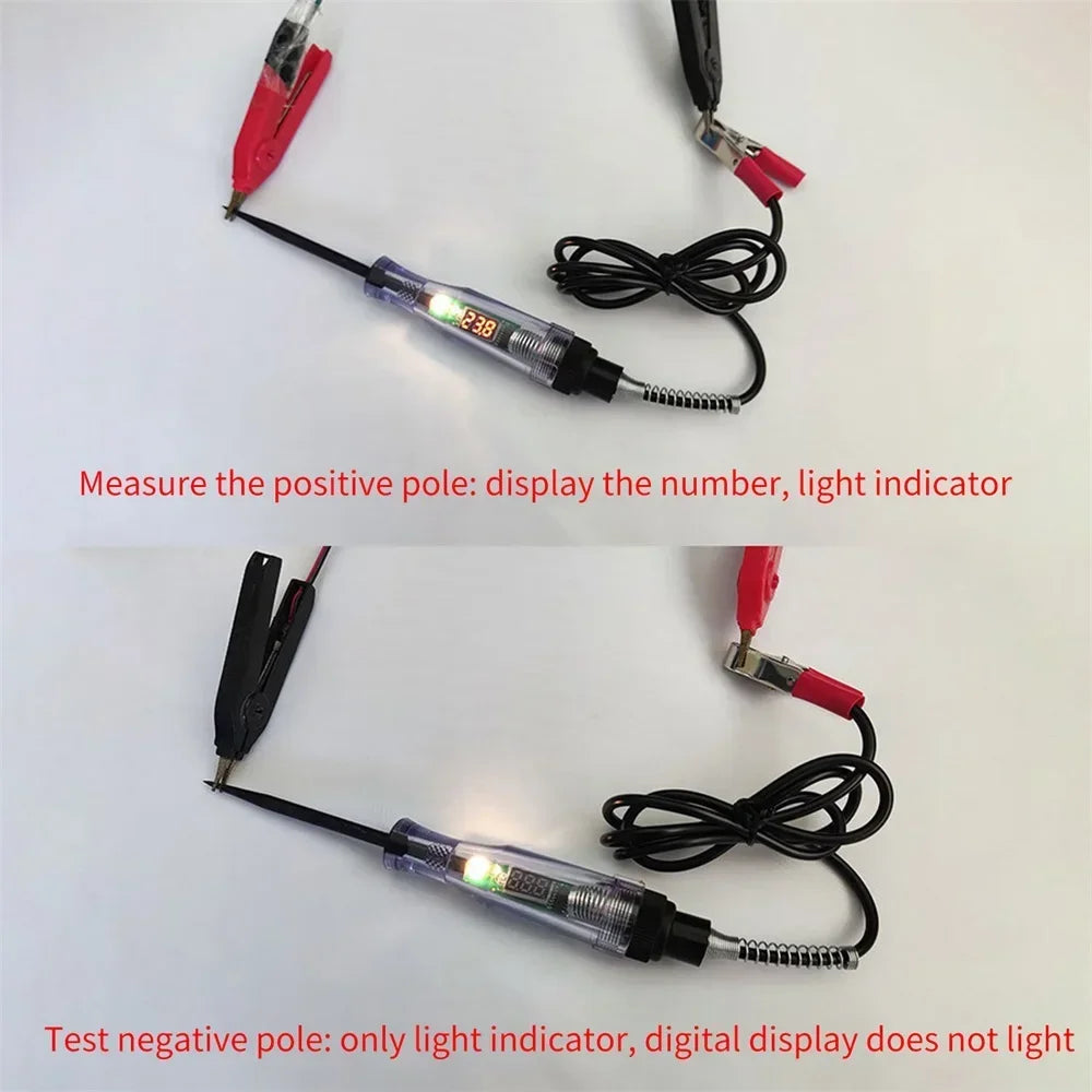 Digital Display Test Pen Versatile Car Circuit Tester for 6V 12V 24V DC Systems Safe Reliable Automotive Diagnostics with LED