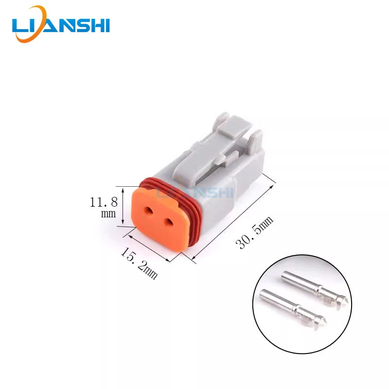 DT06-2S waterproof connector PCB curved pin socket for vehicle circuit board pin end male and female connectors DT13-2PA