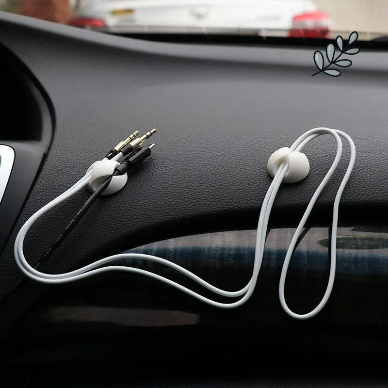 Car Wire Tie Clip Adhesive Fixer Organizer Black White Clamp Cable Line Holder Phone Computer USB Line Fastener Auto Accessories