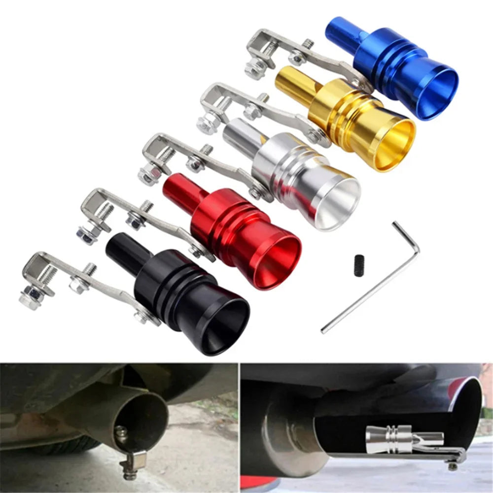 Universal Stainless Steel Car Turbo Sound Automatic Muffler Exhaust Pipe Blow-off Vale Professional Simulator Whistle Amagi