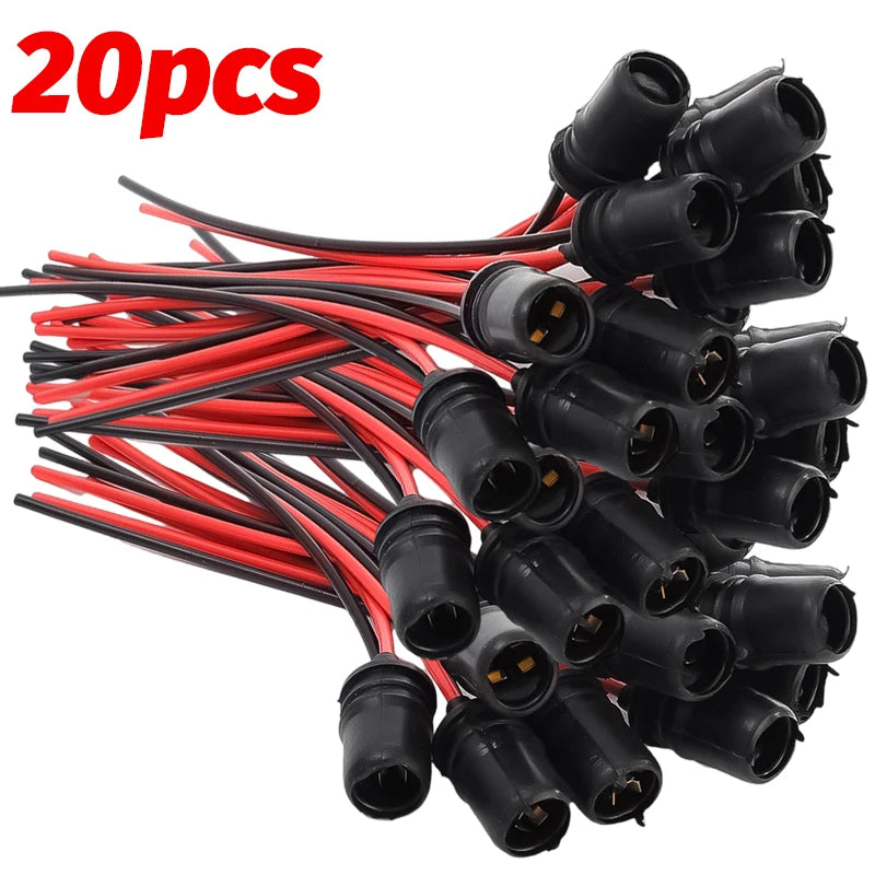 T10 W5W Lamp Holder Light Bulb Socket Car Motorcycle Rubber Connector Holder Extension LED Lamp Bulb Base Holder Wire Adapter