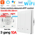 Tuya ZigBee Smart Light Switch No Neutral Wire No Capacitor Needed,1/2/3 Gang Wall Touch Interrupter Work with Alexa Google Home