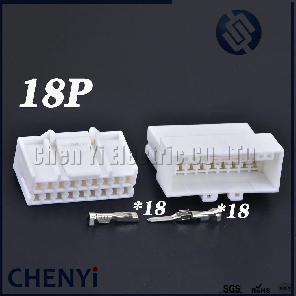 1 set 18 Pin headlight wiper combination switch light plug Window lifter fuse box plug 936213-1 936204-1