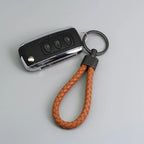 Trend Black Pink Color Braided Rope Car Keychain Fresh Ice Cream Color Key Pendant Sheep Pattern High Ring Leather Rope Amagi