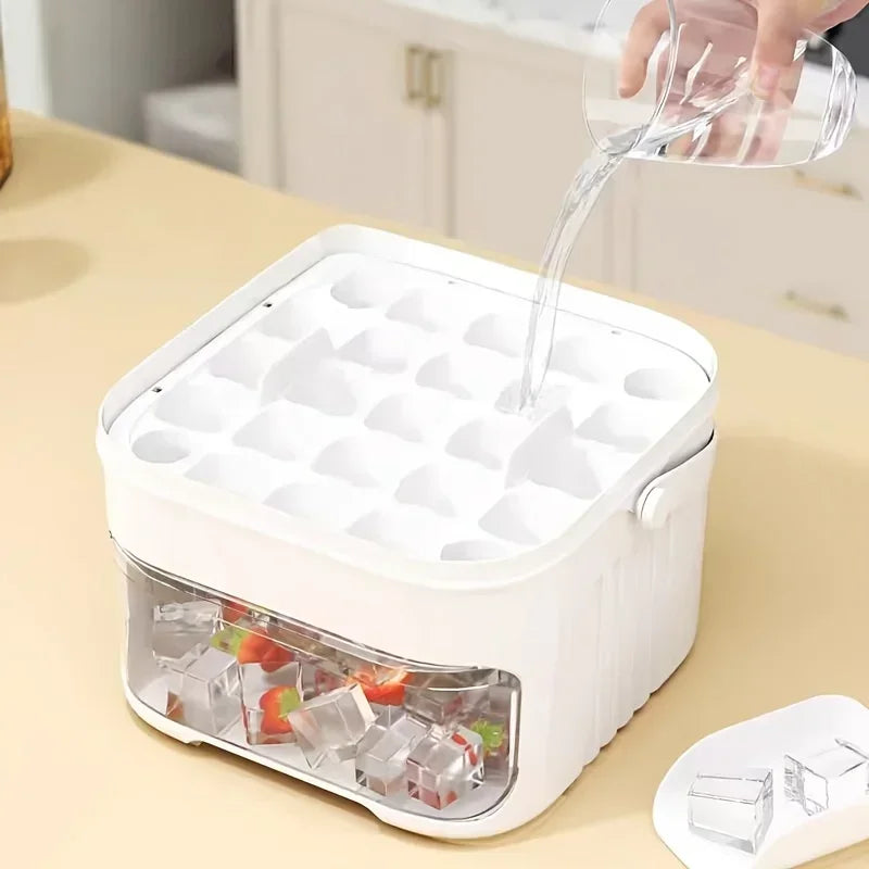 Ice Maker with Easy Press Cap with Easy-press Lid Double-layer Ice Cube Machine Reusable Large Capacity Ice Cube Mold Amagi