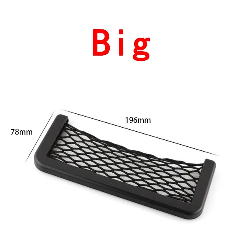 Car Organizer Mesh Storage Bag Net Pocket Mobile Phone Holder Auto Accessories Multi Function Car Storage Net Pocket Amagi