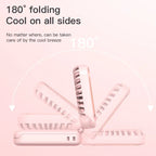 Foldable Mini Fan Portable Desk Fan with Phone Stand USB Rechargeable Handheld Fan for Outdoor Travel Camping Hanging Neck Amagi