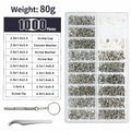 Glasses Watch Repair Kit 1000pcs Screws, Dual Head Screwdrivers & Precision Tweezers Set for Eyewear Jewelry Fix Tools with Case
