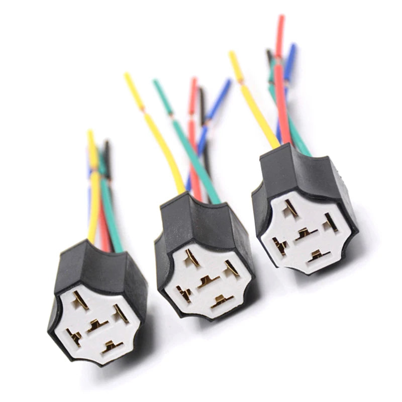 5 pins Auto relay socket 5 pin relay connector plug Ceramic Relay Holder Seat High Relay With Pins Ceramic Car relay holder