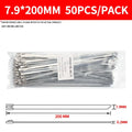 7.9mm Heavy Duty 304 Stainless Steel Zip Ties, Self-Locking Metal Straps for Industrial Machinery & Electrical Installations