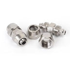 Pneumatic Push-In Fitting Set, Copper Nickel Plated Air Hose Connectors for 4mm–16mm Tube (KPU KPV KPE KPZA KPM)