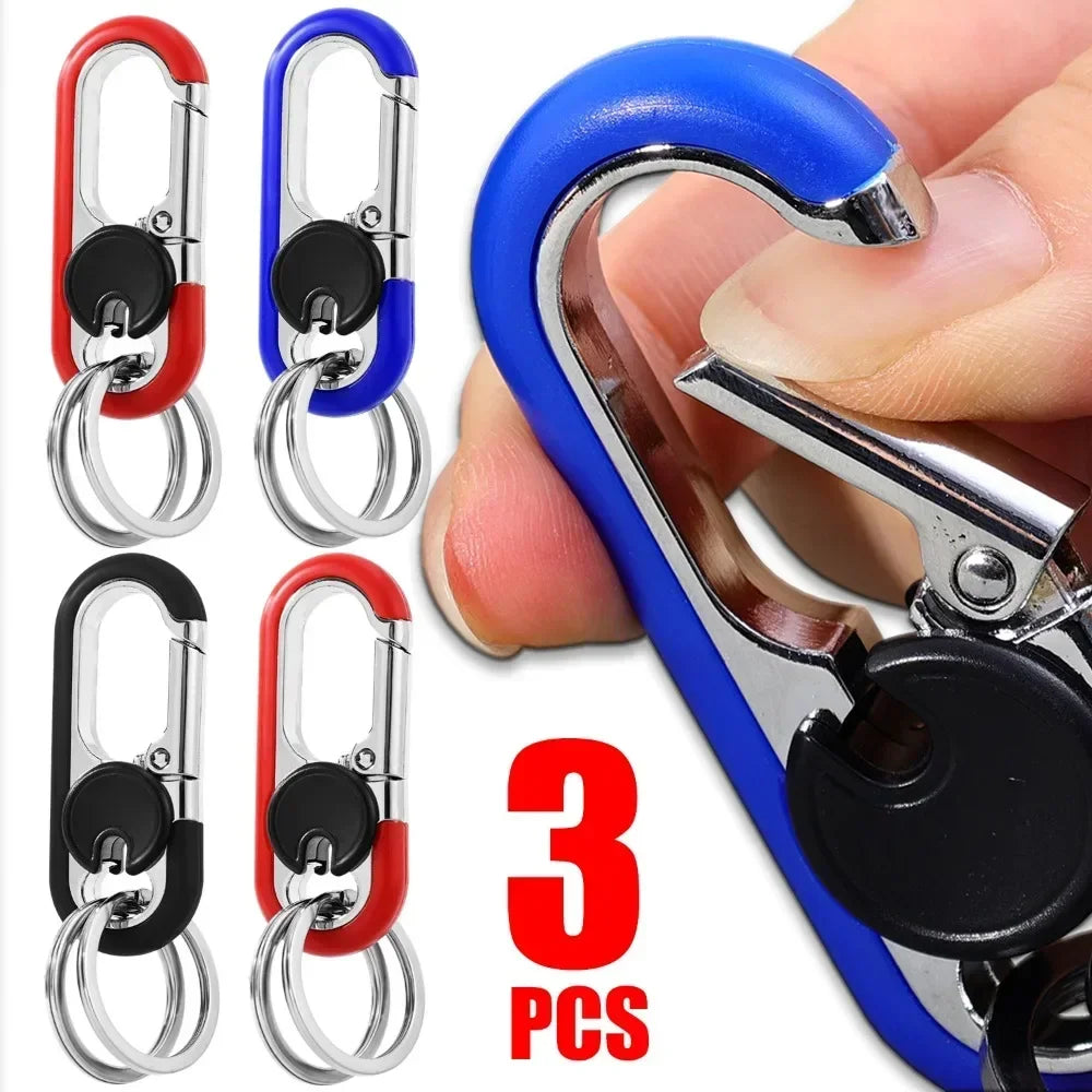 Men's Keychain Hook Stainless Steel Buckle Outdoor Carabiner Climbing Tool Double Ring Car Fishing Key Ring Car Amagi