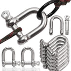 Stainless Steel D Ring Shackle HeavyDuty Ship Rigging Mooring Tow Recovery Clip Boat Vehicle Rope Chain Connector Metal Fastener
