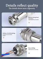 5Pcs GX12 Aviation Connector Plug Socket 2/3/4/5/6/7 Pin Male Female Panel Mount 12mm Circular Metal Wire Adapter Nut Type