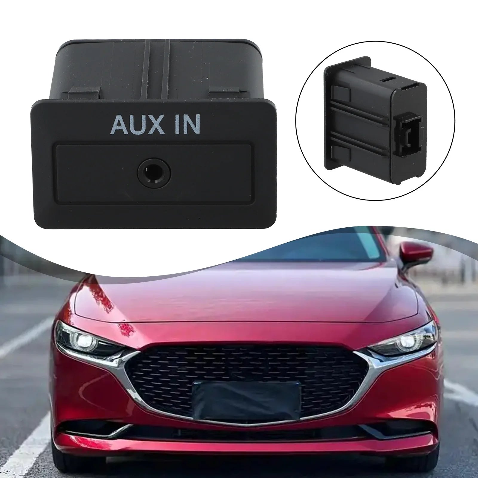 1 PCS  Car AUX Audio  Interface TD74-66-DFX 28425640 For  MAZDA Auxiliary Aux Stereo  Adaptor Audio Socket ABS  Construction