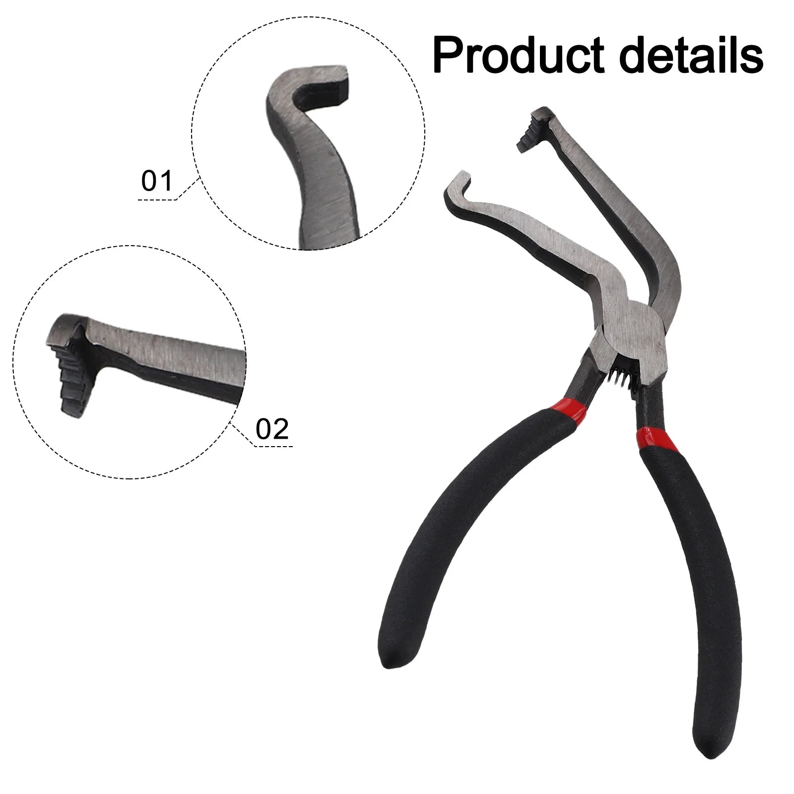 Professional Automotive Pipe Joint Pliers Filter Caliper Electrical Connector Disconnect Removal Pliers 65 Degree