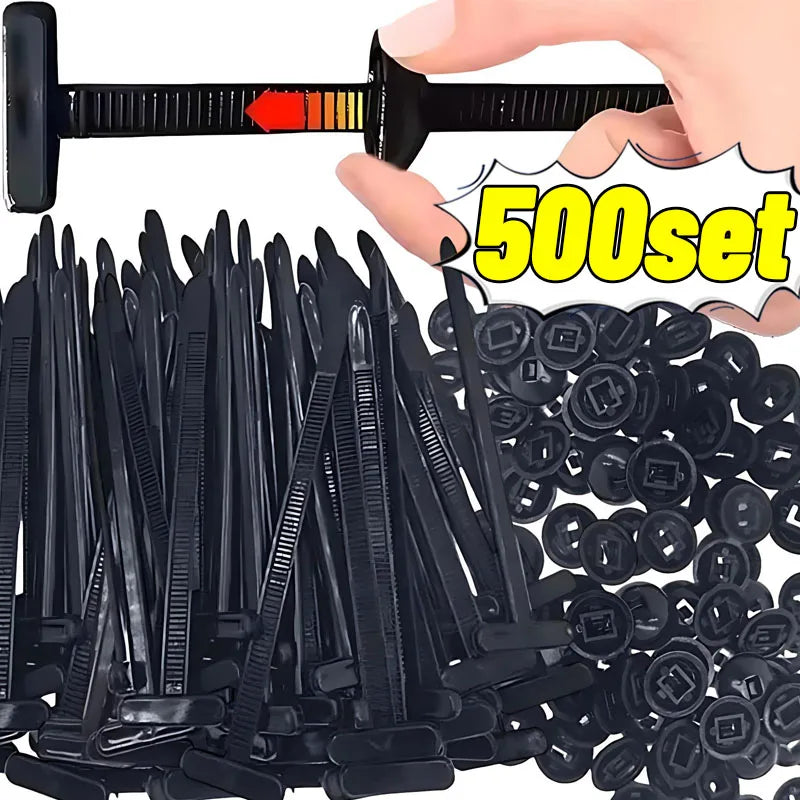500/10set Universal Nylon Cable Tie Buckle Auto Fastener Screw Replacement Clip Car Fender Trunk Engine Guard Panel Wire Clips