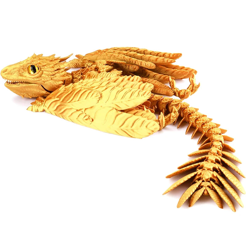 Feathered Wyvern Dragon, 3D Printed Dragon, Articulated Dragon, Fidget Dragon, 3D Printed Toys, Desktop Pet