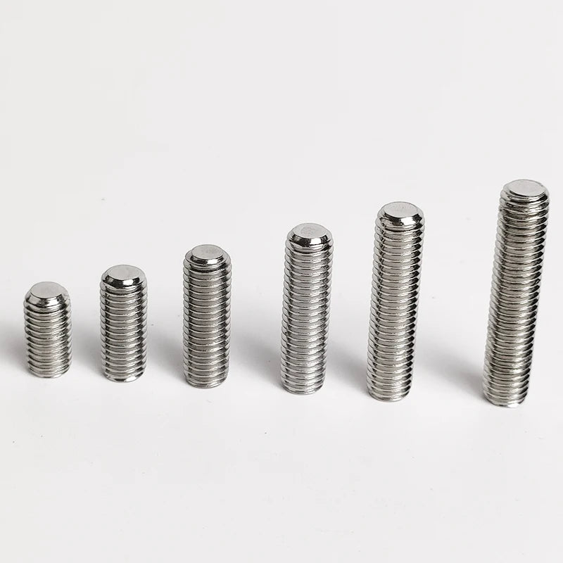 M3 - M10 Sizes DIN913 Hex Socket Allen Flat Point Grub Bolt Assortment - Black Steel & 304 Stainless Steel Mix
