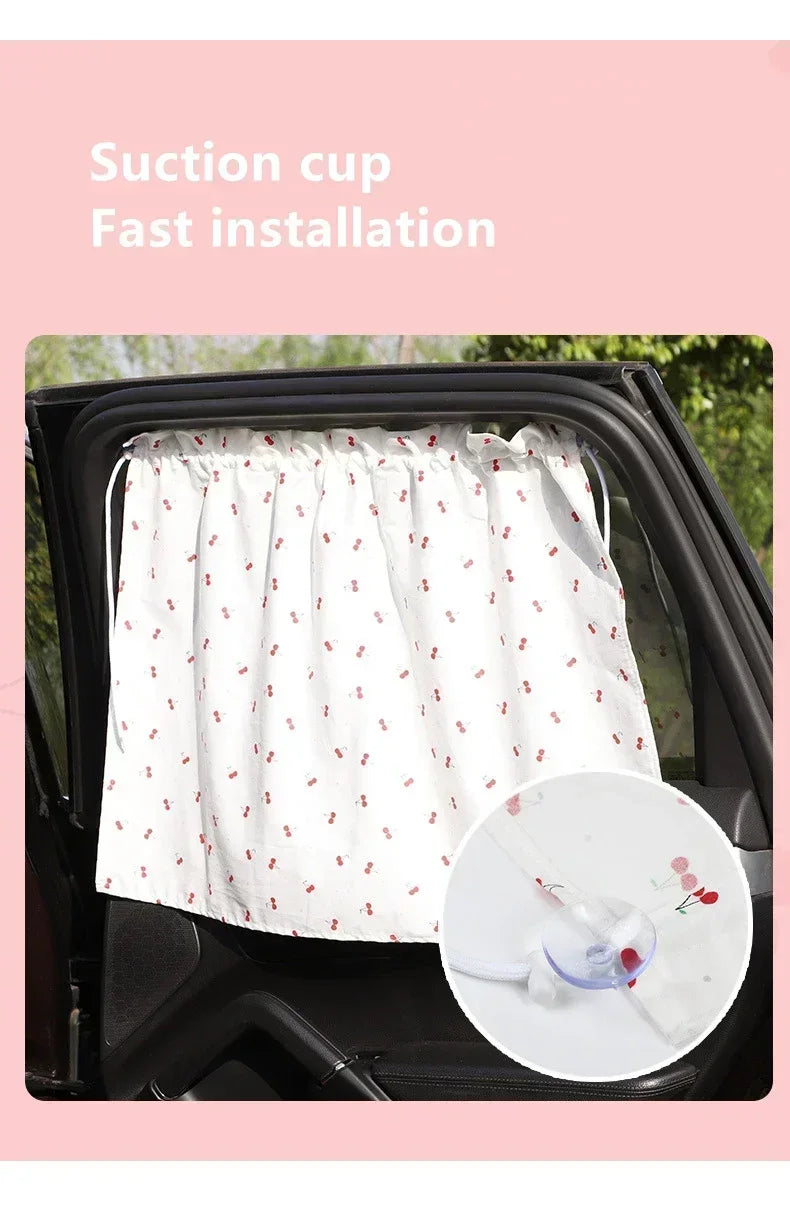 Baby Car Suction Cup Curtain Window Sunshade Cover Cute Universal Side Window Sunshade UV Protection for Kid Baby Children Amagi