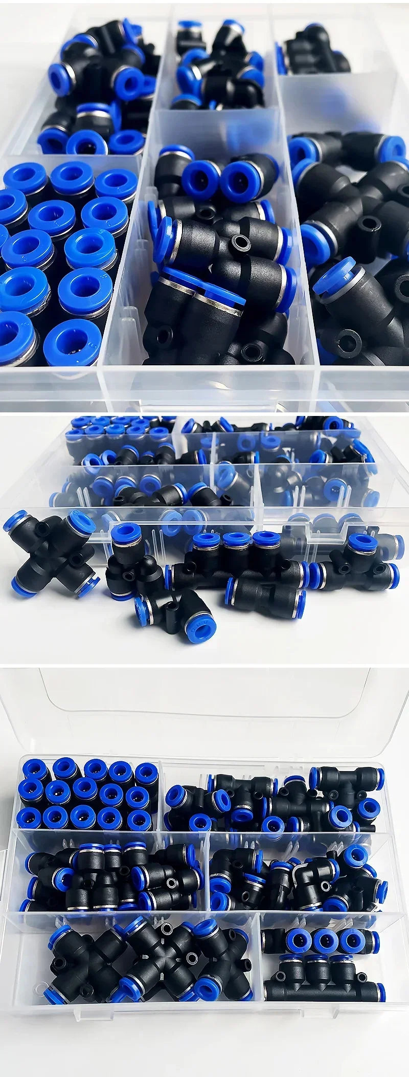 Boxed 51 PCs PU-6/PE-6/PZA-6/PY-6/PV-6/PG-6/PK-6 Pneumatic Fitting Kit 6mm Outer Diameter of the Hose Pipe Tube Air Connectors