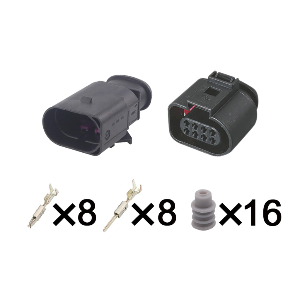 8Pin Connector Waterproof 1.5mm Male Female Connector Automobile Wiring Harness Cable Socket for VW Audi 1J0973814 1J0973714